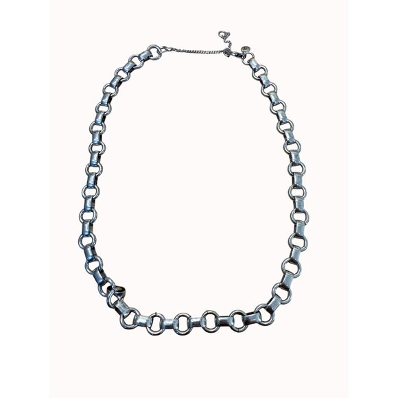 Madewell Silver-Tone Chain Link Necklace With Adjustable Lobster Clasp - Picture 7 of 8